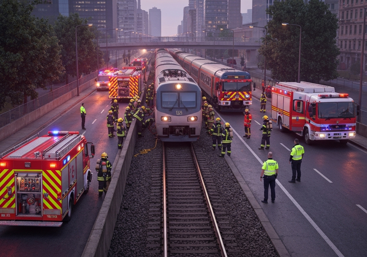 Person påkjørt av tog – full togstans