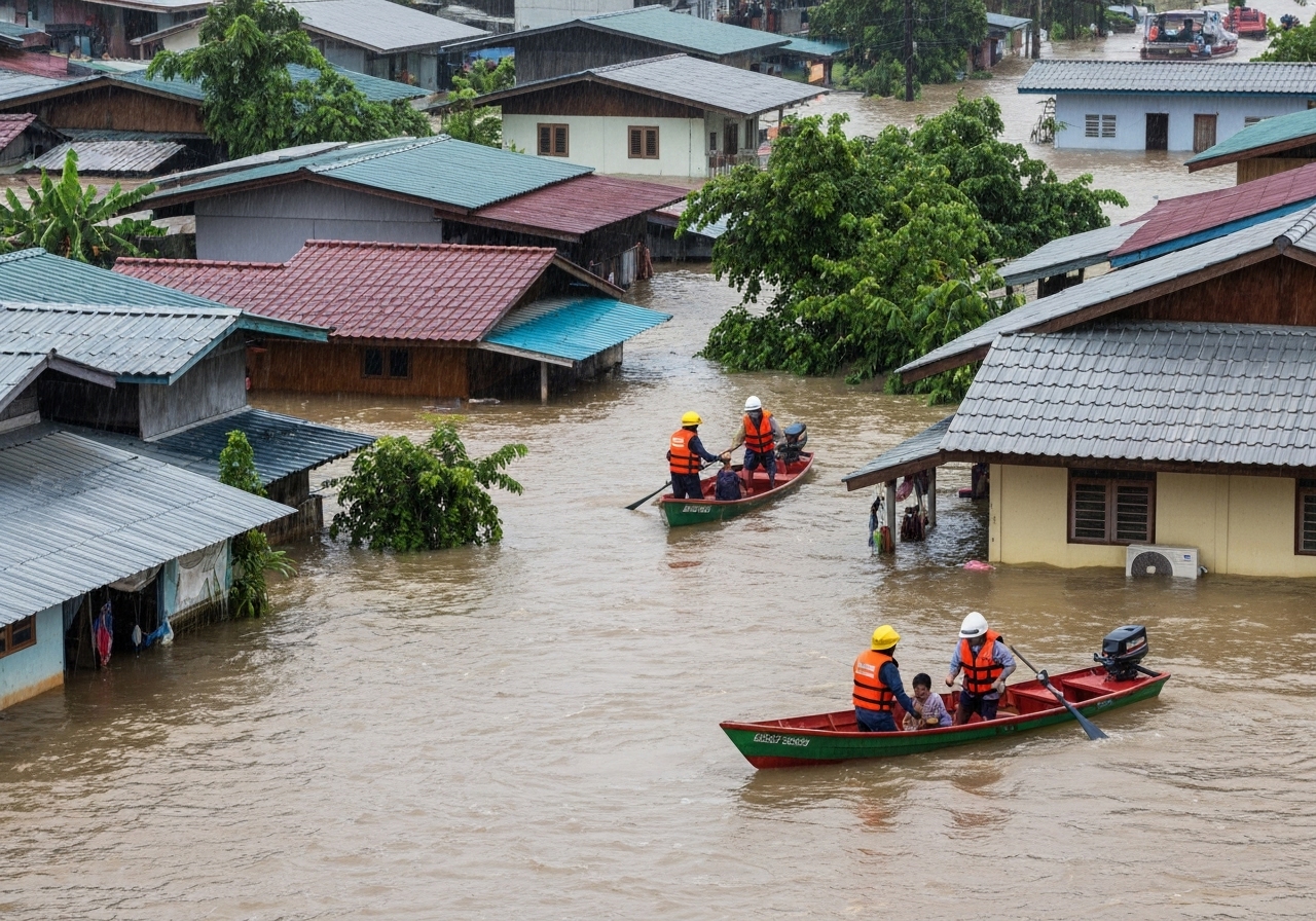 Flom i Sør-Thailand krever minst 13 liv