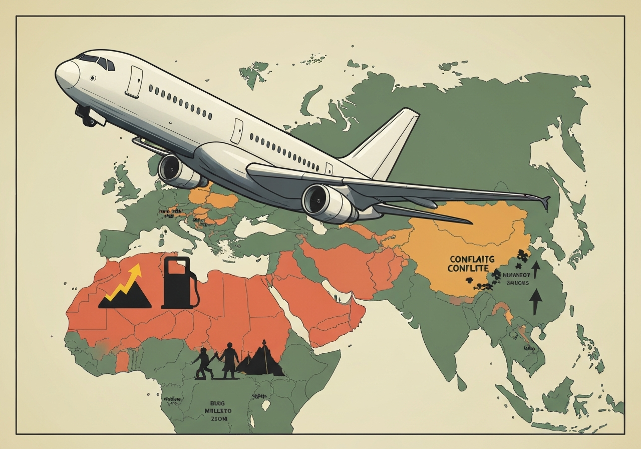 India og flere land øker flypriser og drivstofftillegg grunnet Vest-Asia-konflikten