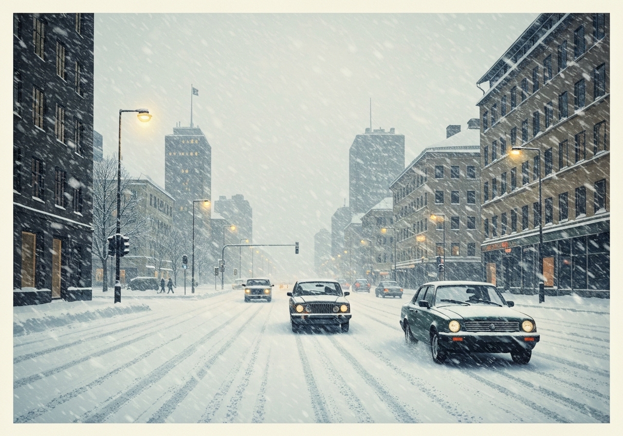 Snøstormer skaper kaos i Sverige