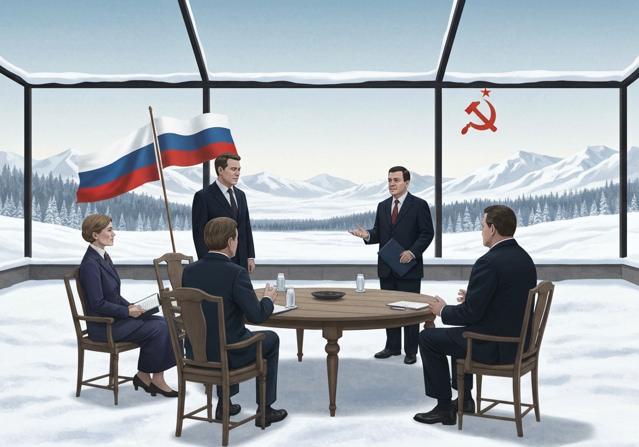 Russlands utenriksminister vekker oppsikt med Sovjet-trøye under Alaska-besøk