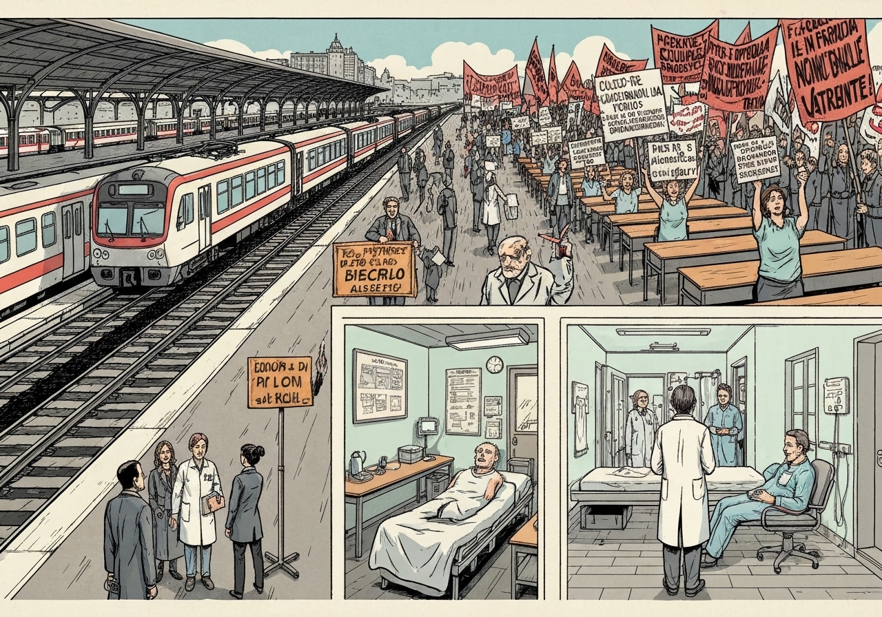 Landsomfattende streik 28. november 2025 lammer transport, utdanning og helsevesen