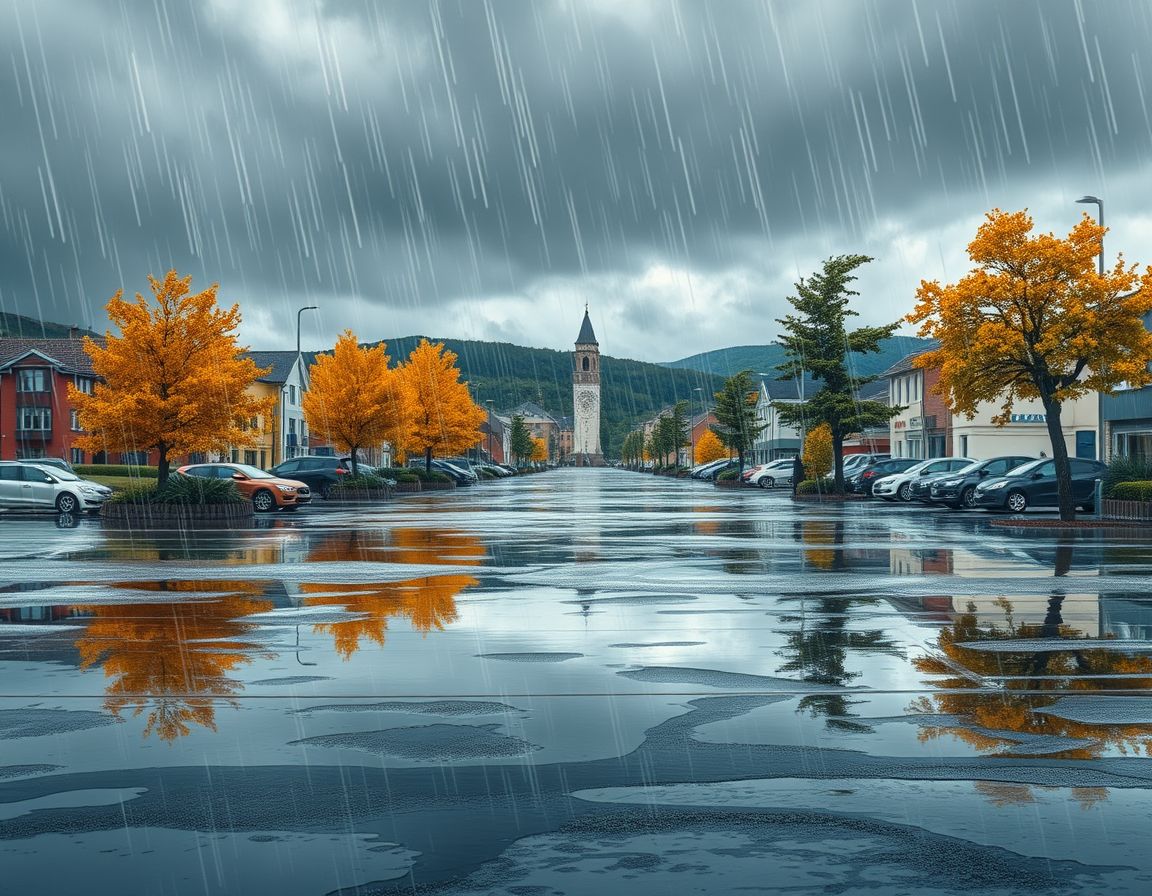 Kraftig regn førte til oversvømmelser i Uddevalla
