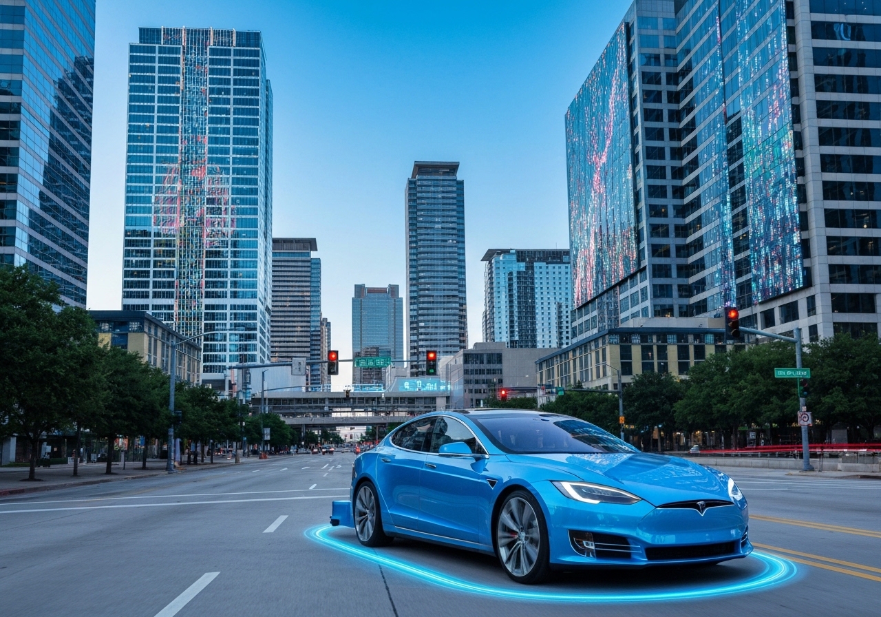 Tesla lanserer førerløse robotaxi-tjenester i Austin