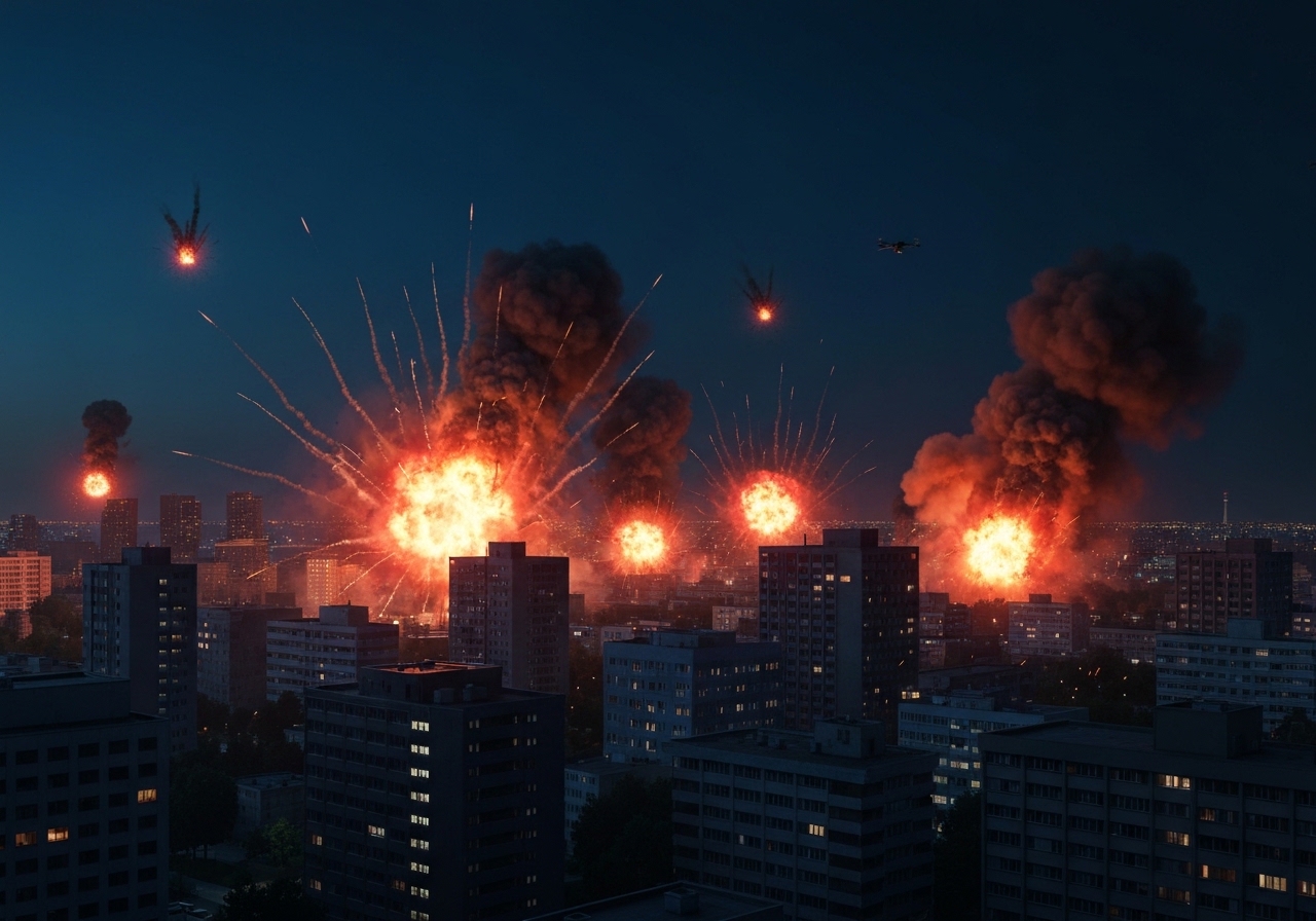 Russiske angrep rammer Kyiv og Kharkiv