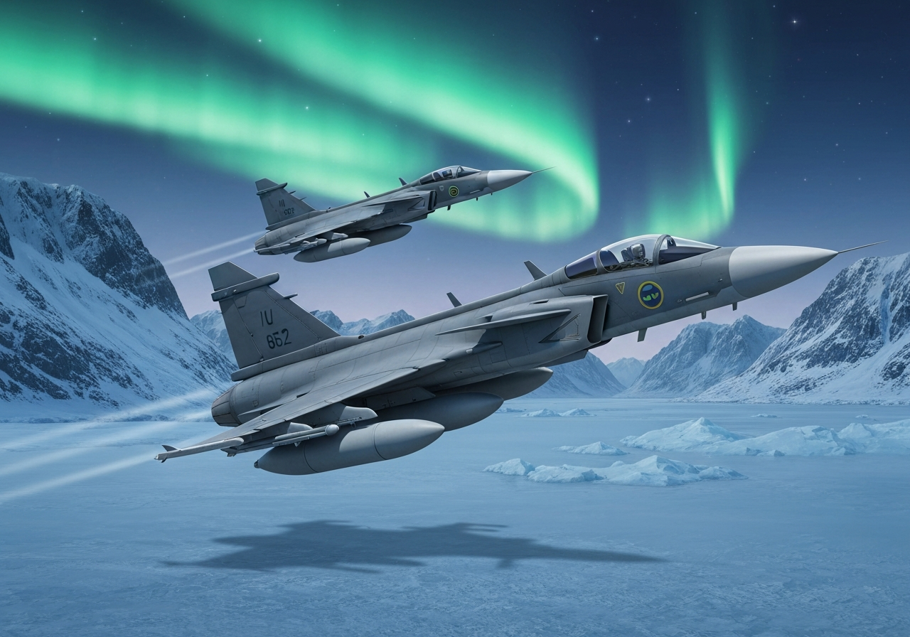 Sverige sender jagerfly for å patruljere rundt Grønland som en del av NATOs Arctic Sentry