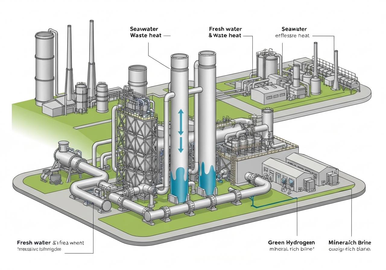 Kinesisk avsaltingsanlegg produserer ferskvann billigere enn springvann og grønn hydrogen