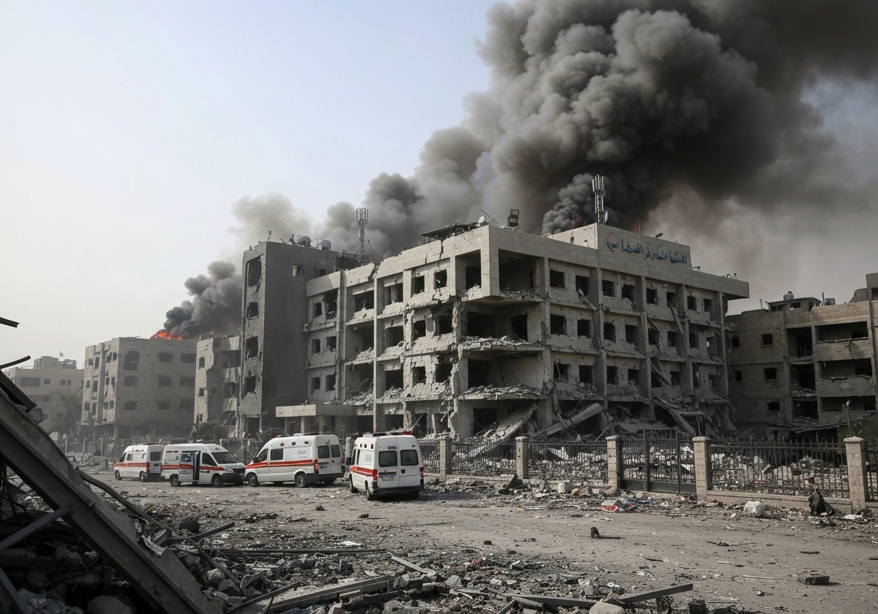 Israelsk luftangrep mot Gaza sykehus dreper fire journalister