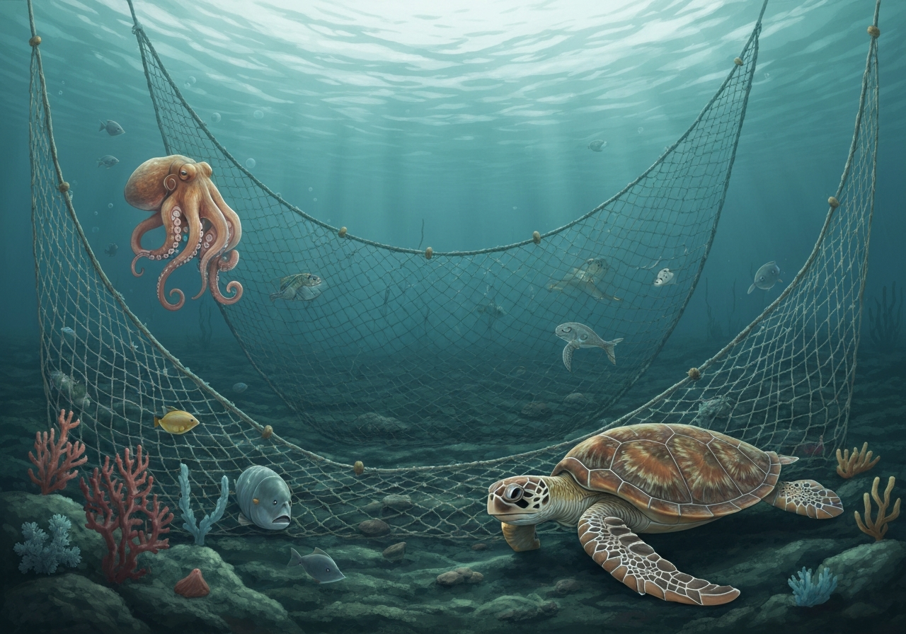 Skjulte trusler i havet: Spøkelsesfiske skader marine økosystemer