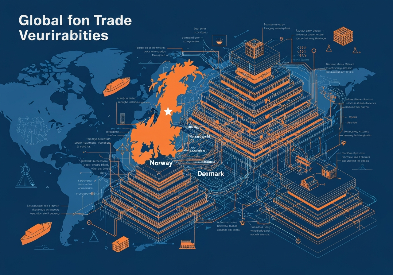 Norge og Danmark mest sårbare for forstyrrelser i internasjonal handel