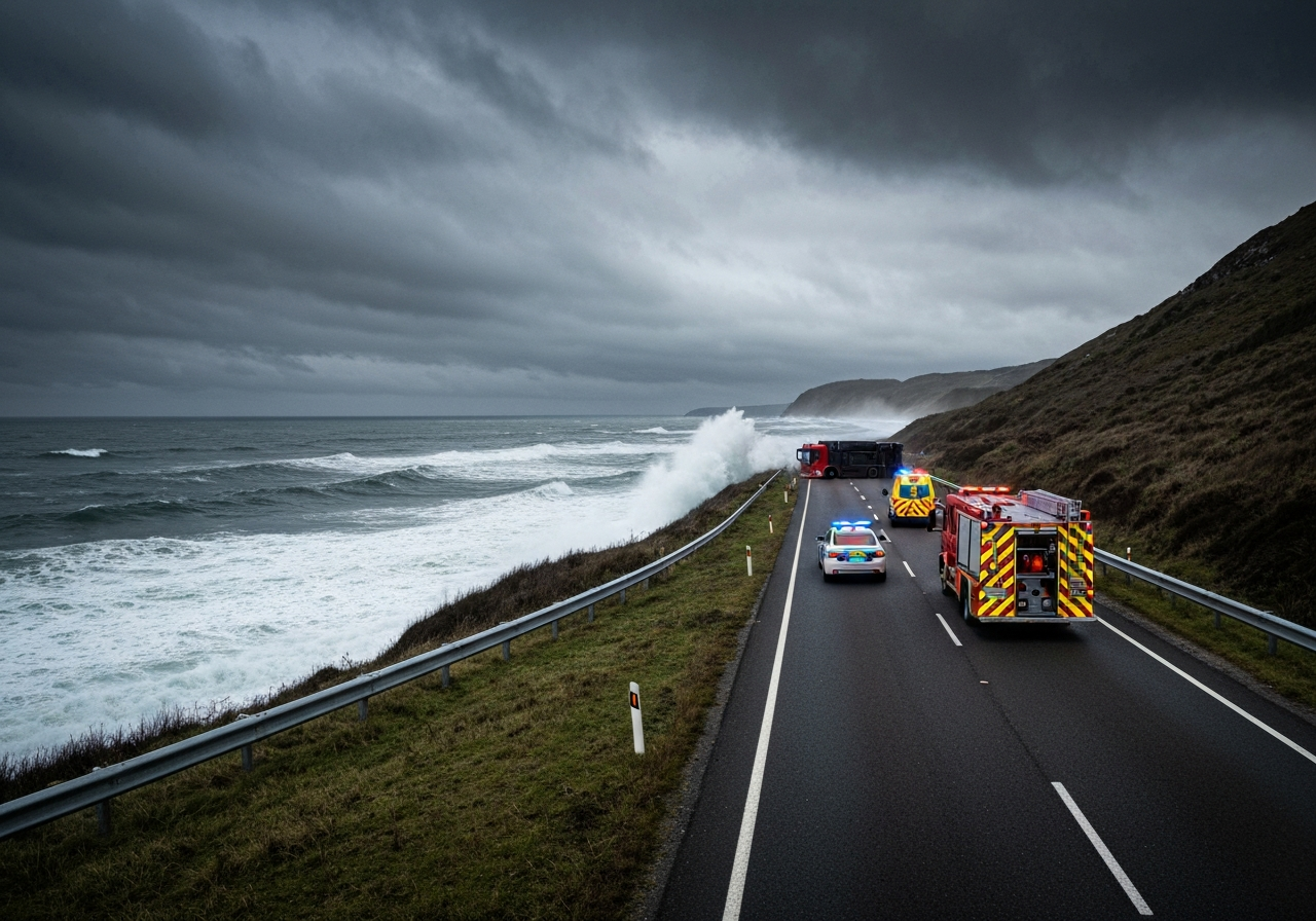 Eksplosjonsfare etter utforkjøring på Atlanterhavsvegen