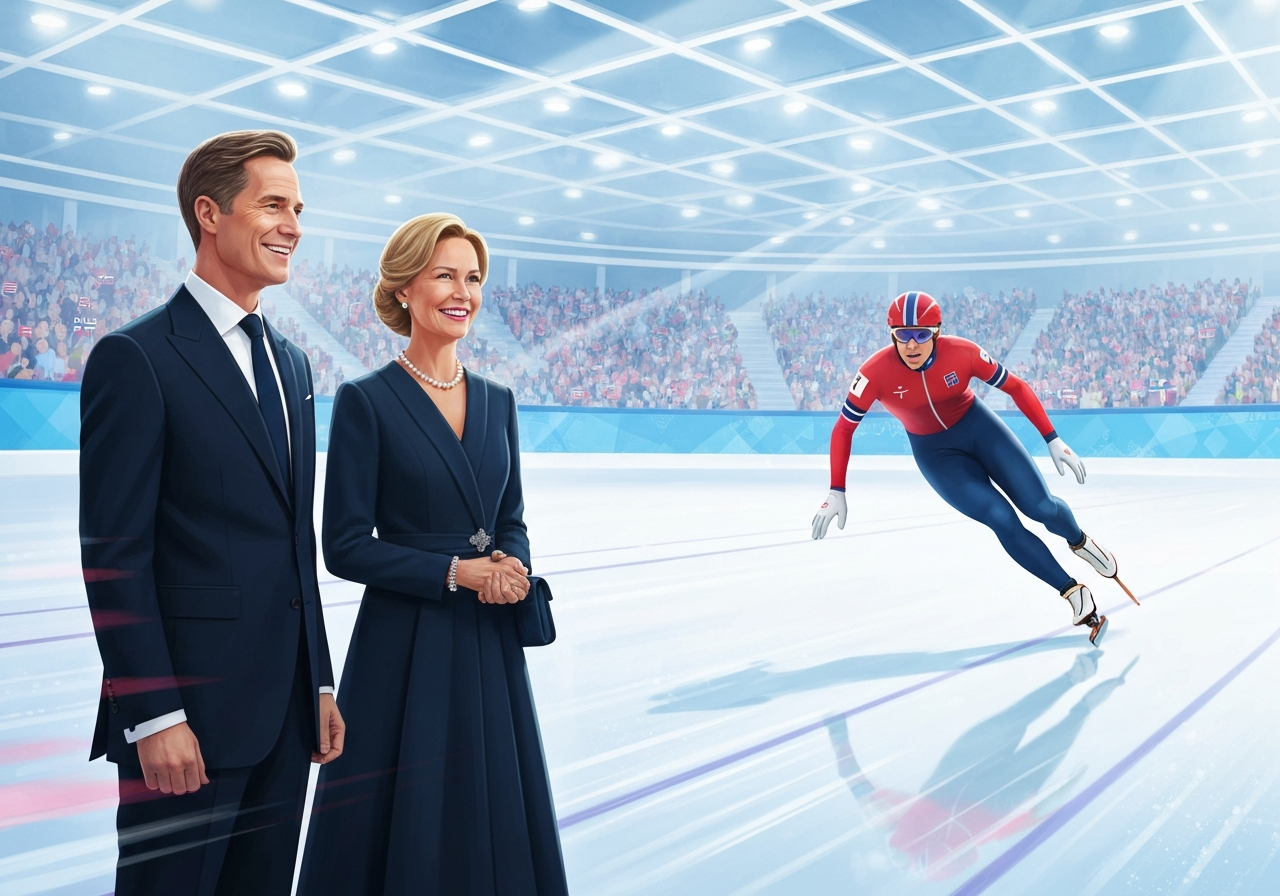 Kongeparet heier på norske utøvere under OL i Milano