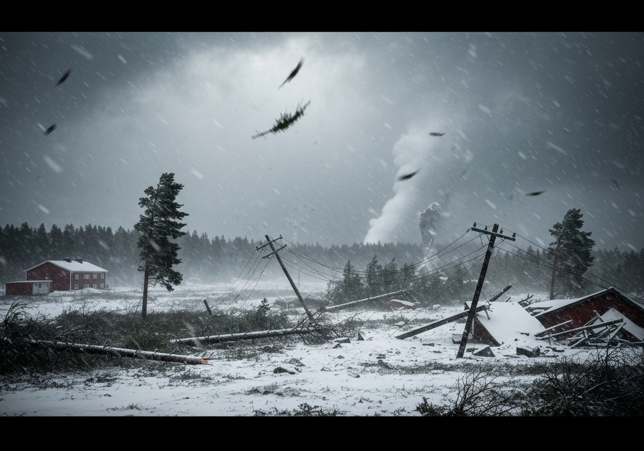 Uvær herjer i Sverige og Finland – over 100.000 husstander uten strøm, to døde