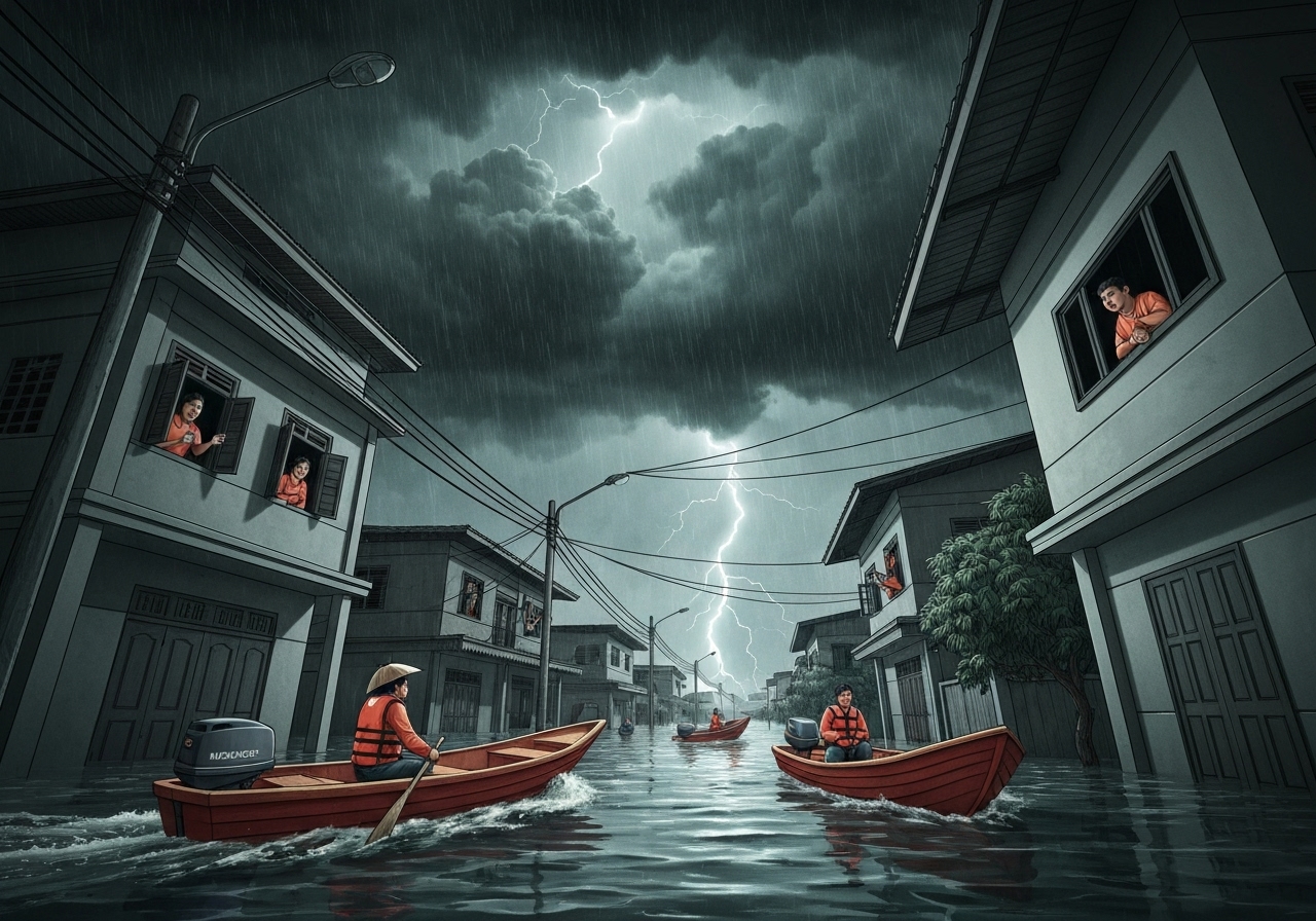 Over 1 000 døde i flomkatastrofer i Sørøst-Asia