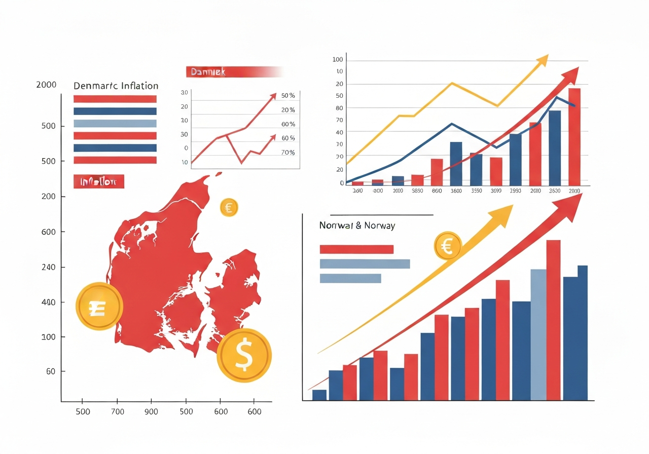 Inflasjonen øker i Danmark og Norge ifølge siste data