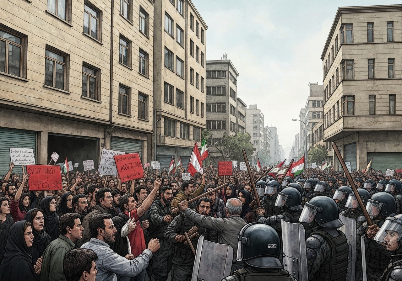 Økende protester i Iran over økonomisk krise fører til dødsfall