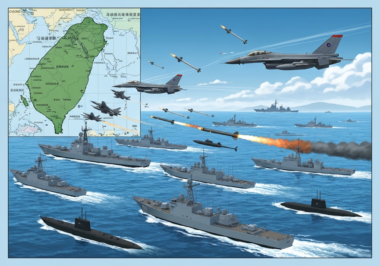 Kina gjennomfører omfattende militærøvelse rundt Taiwan