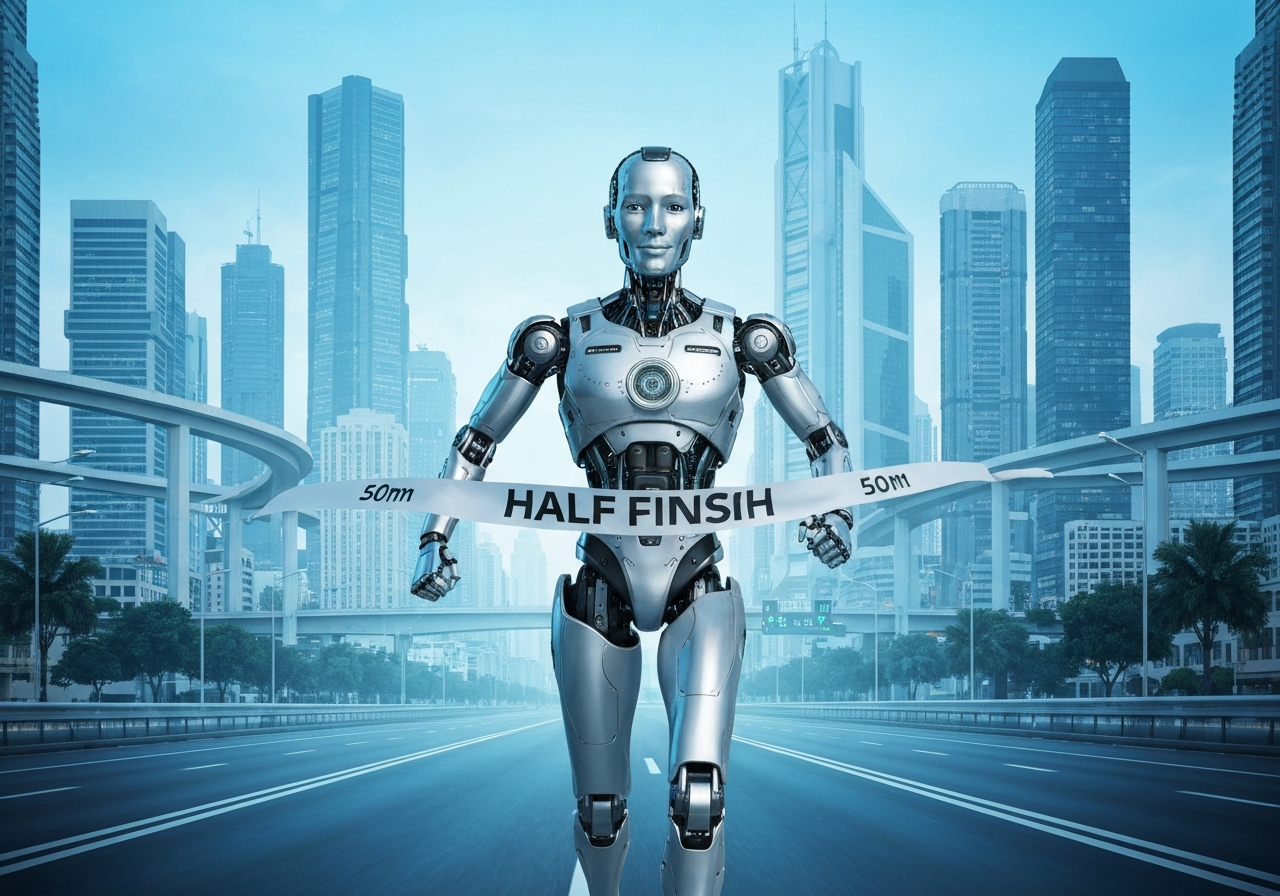 Humanoid robot slår menneskelig verdensrekord i halvmaraton