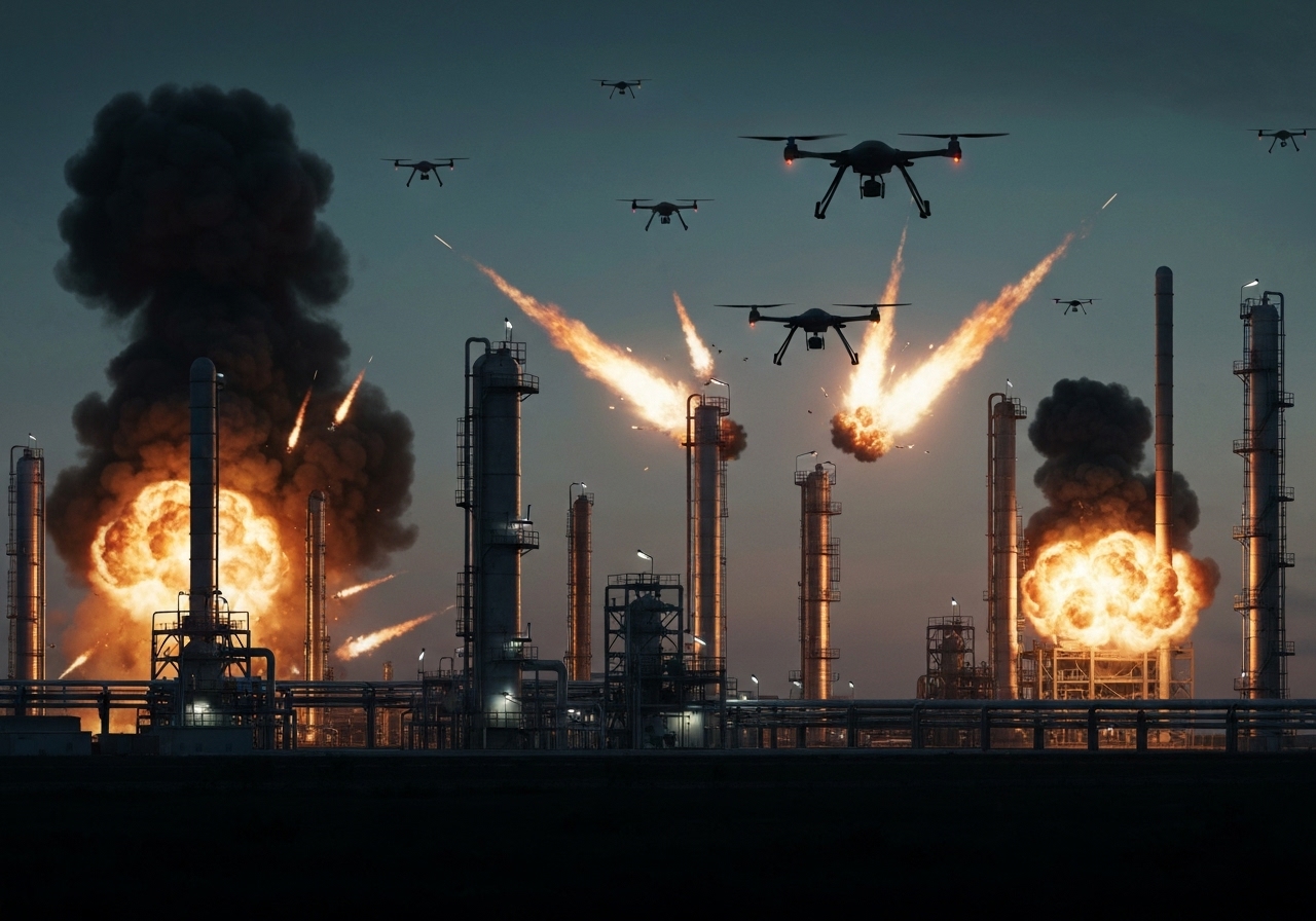 Ukrainske droneangrep lammer russiske oljeraffinerier