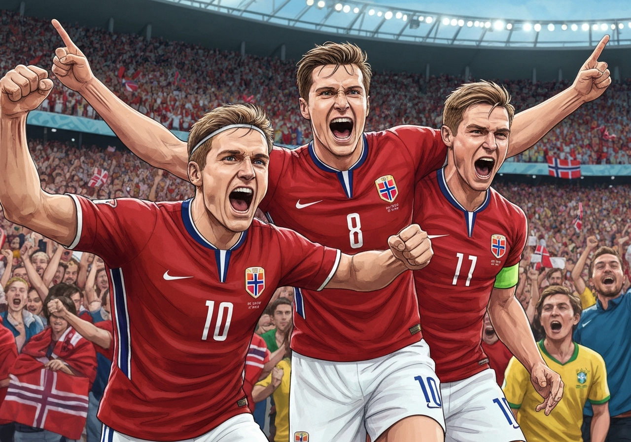 Norge skriver fotballhistorie: Klare for kvartfinale etter seier over Brasil