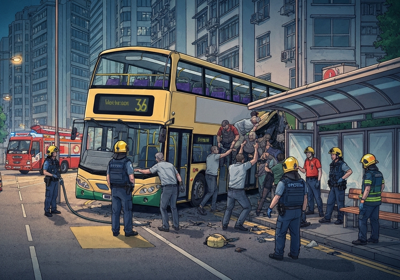 Buss krasjet inn i busskur i Stockholm – flere døde