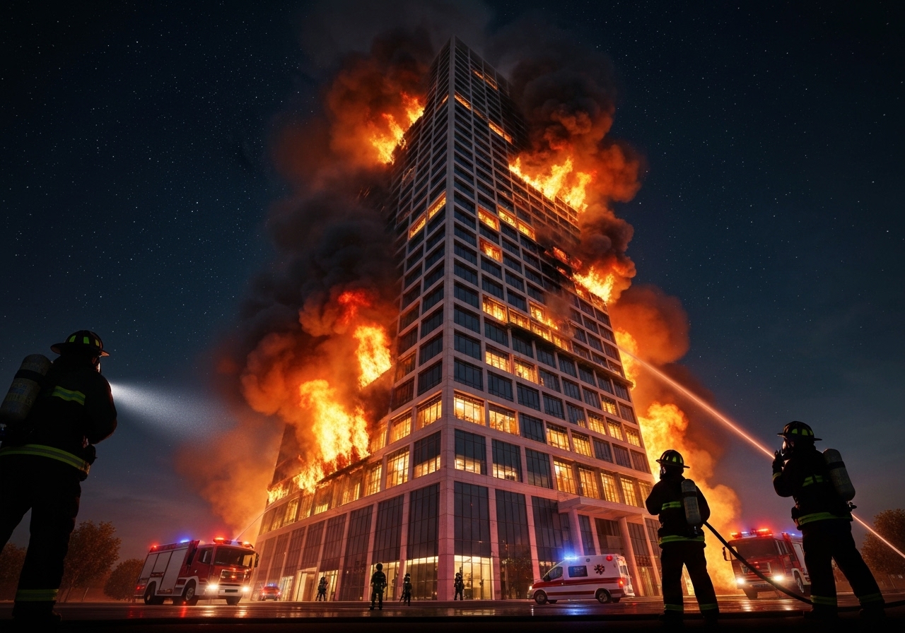 Massive brann i Hongkong: 75 døde og hundrevis savnet