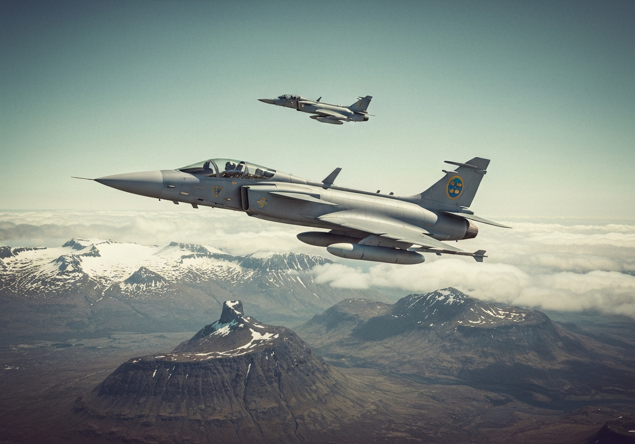 Svenske jagerfly patruljerer Islands luftrom som del av Arctic Sentry
