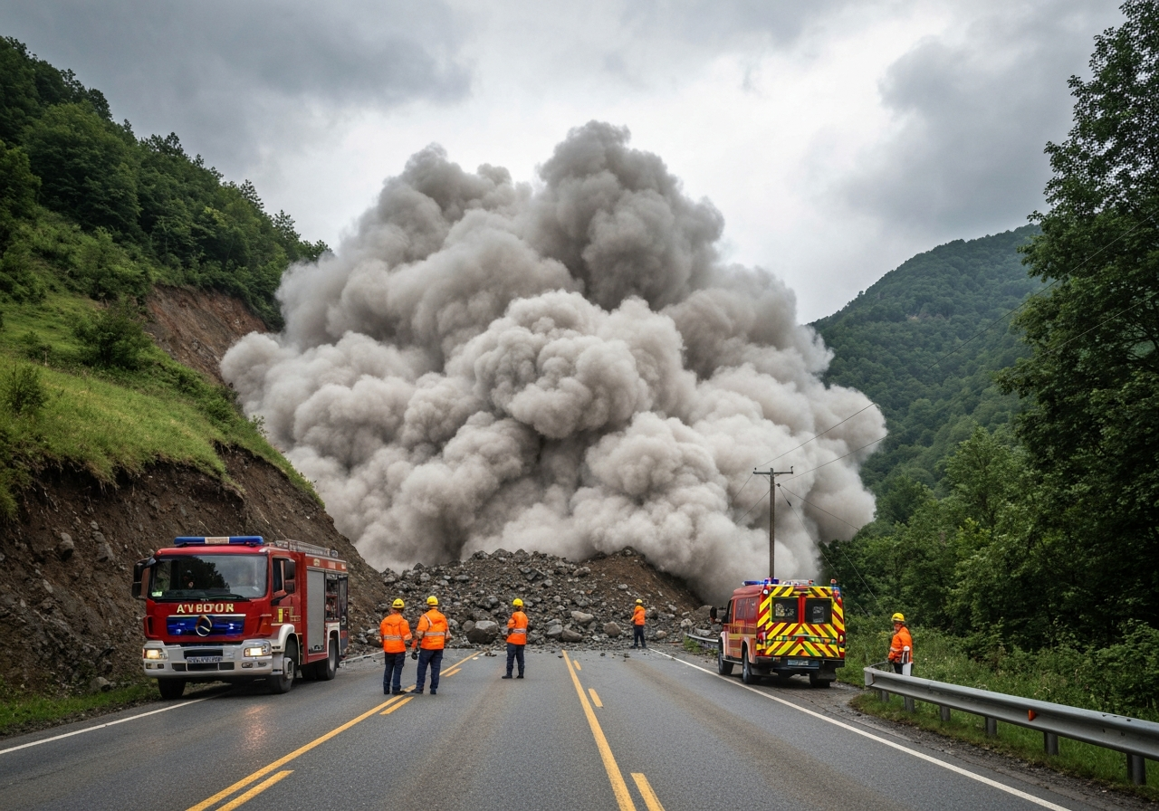 E134 stengt i flere dager etter ras i Etne