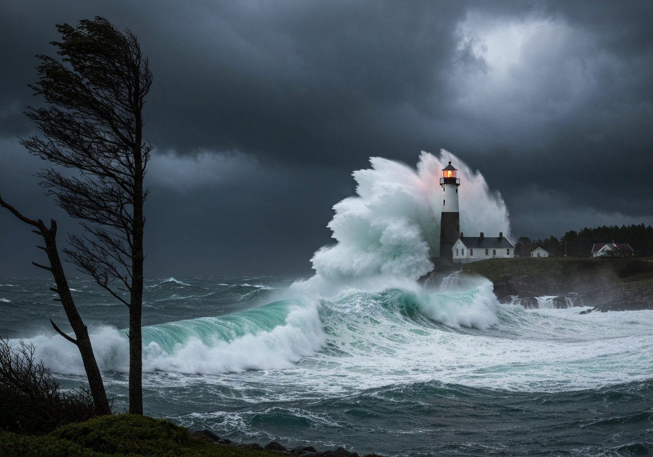 Uværet «Dave» herjer Sør-Norge med orkan i kastene