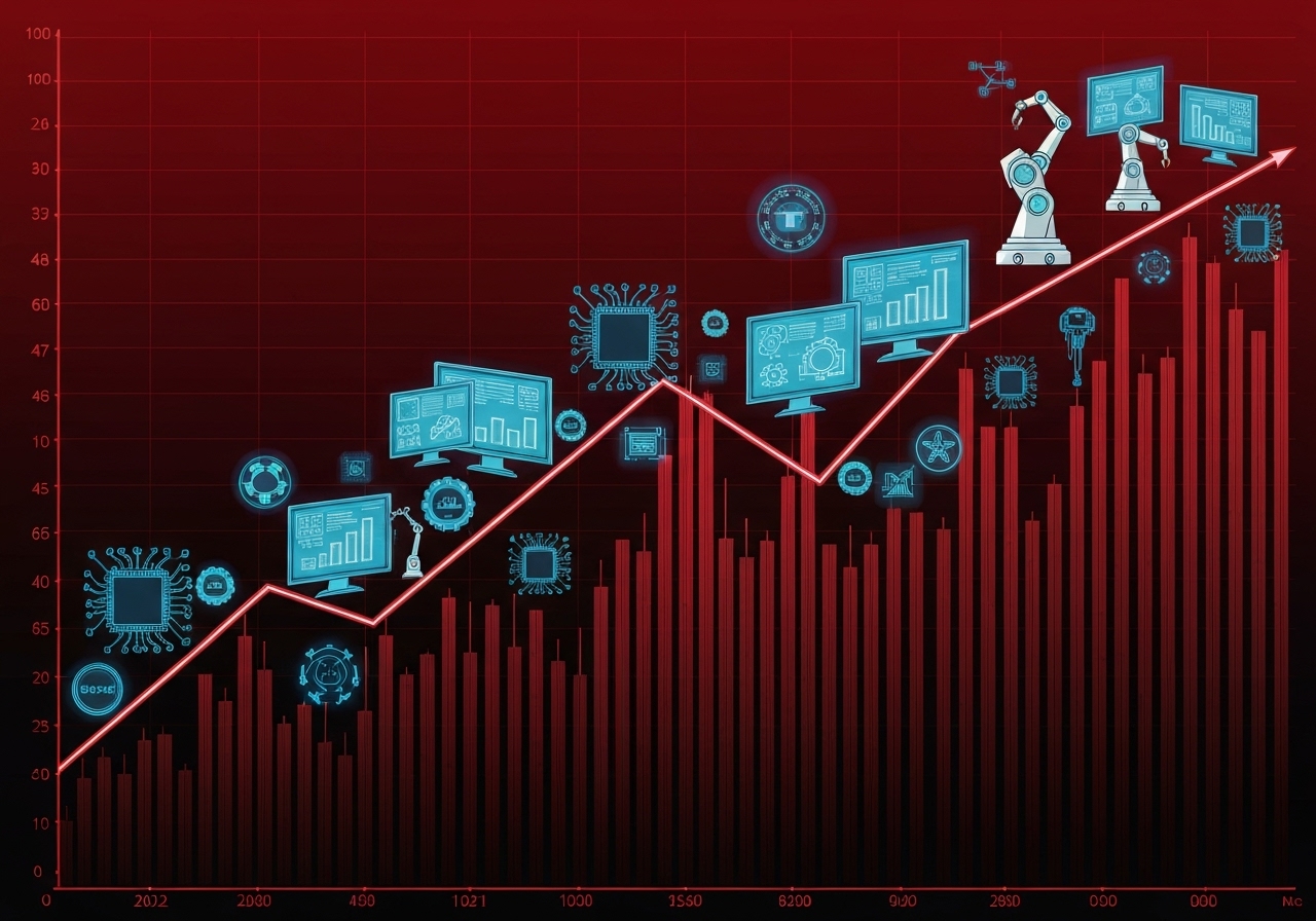 Japanske teknologiselskaper opplever kraftig børsfall grunnet AI-investeringer