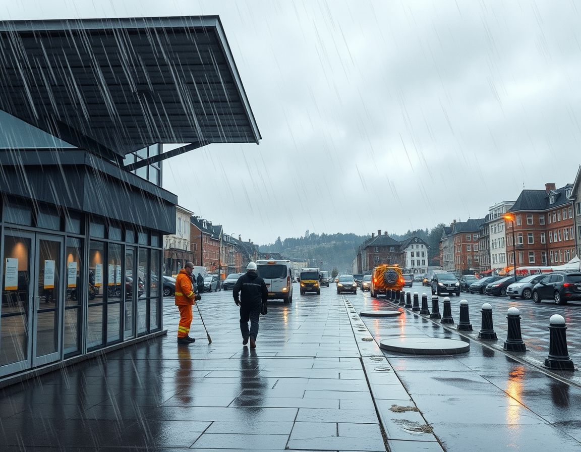 Stålplater løsnet i kraftig vind i Bergen