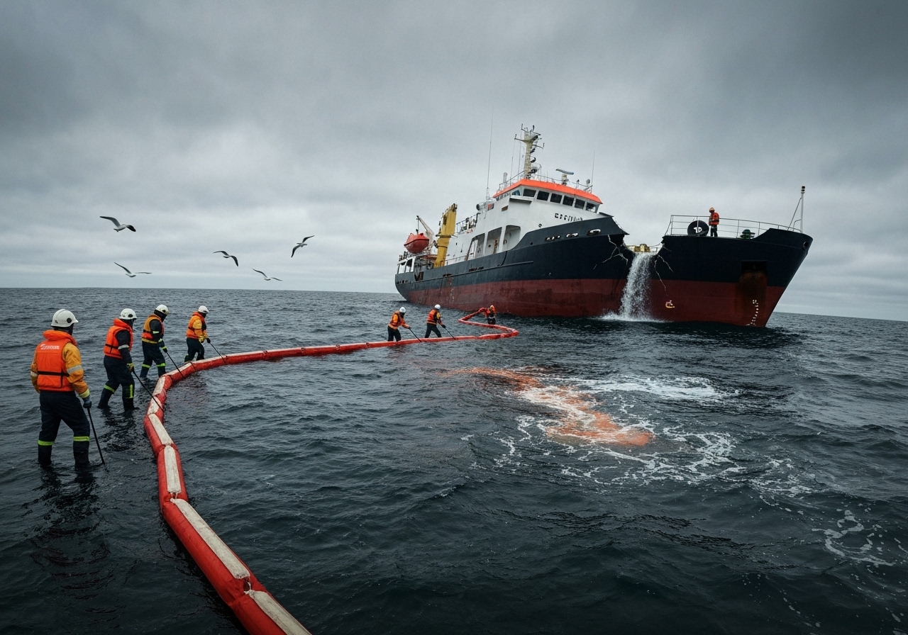 Dieselutslipp etter grunnstøting i Tjeldsund
